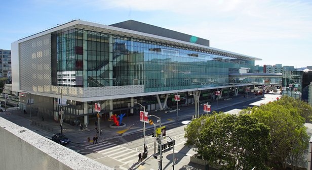 Moscone South from Howard Street, looking West. Photo credit: Naina Ayya