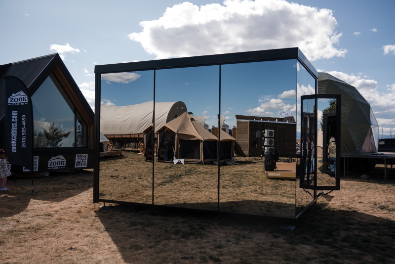 mirrored tent