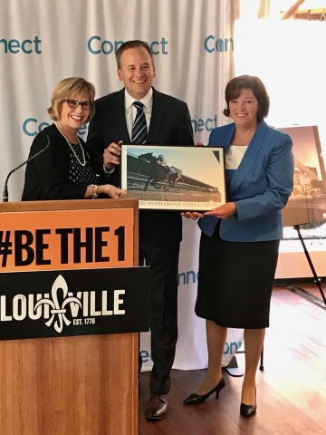 (L to R) Louisville CVB's Karen Williams, Connect's Cjris Collinson, Louisville Mayor's Chief of Staff Ellen Hesen